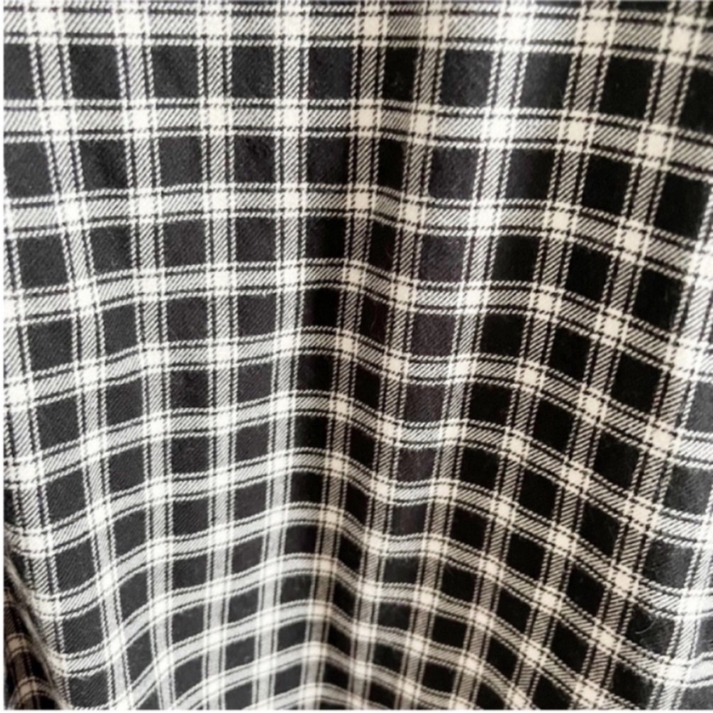 Madewell Daywalk Shirtdress black white Hilldale plaid flannel high low - Picture 3 of 10